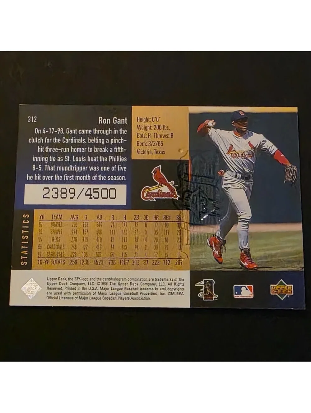 1998 SPx Finite - Ron Gant #312 Radiance /4500